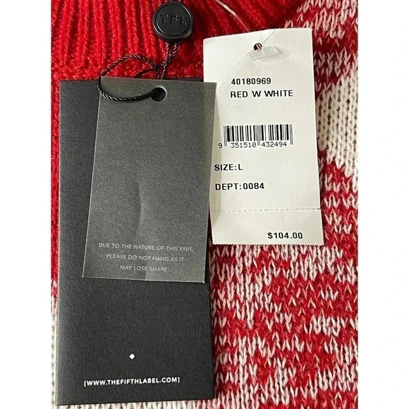 The fifth label NWT Womens Angle Knit sweater size Large Red/white - Picture 7 of 13